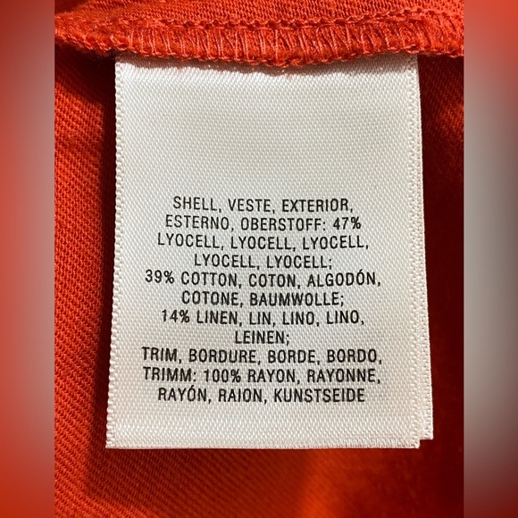 NWT Maeve Anthropologie Sleeveless Asymmetrical Shift Dress Orange Linen Blend - Picture 8 of 11